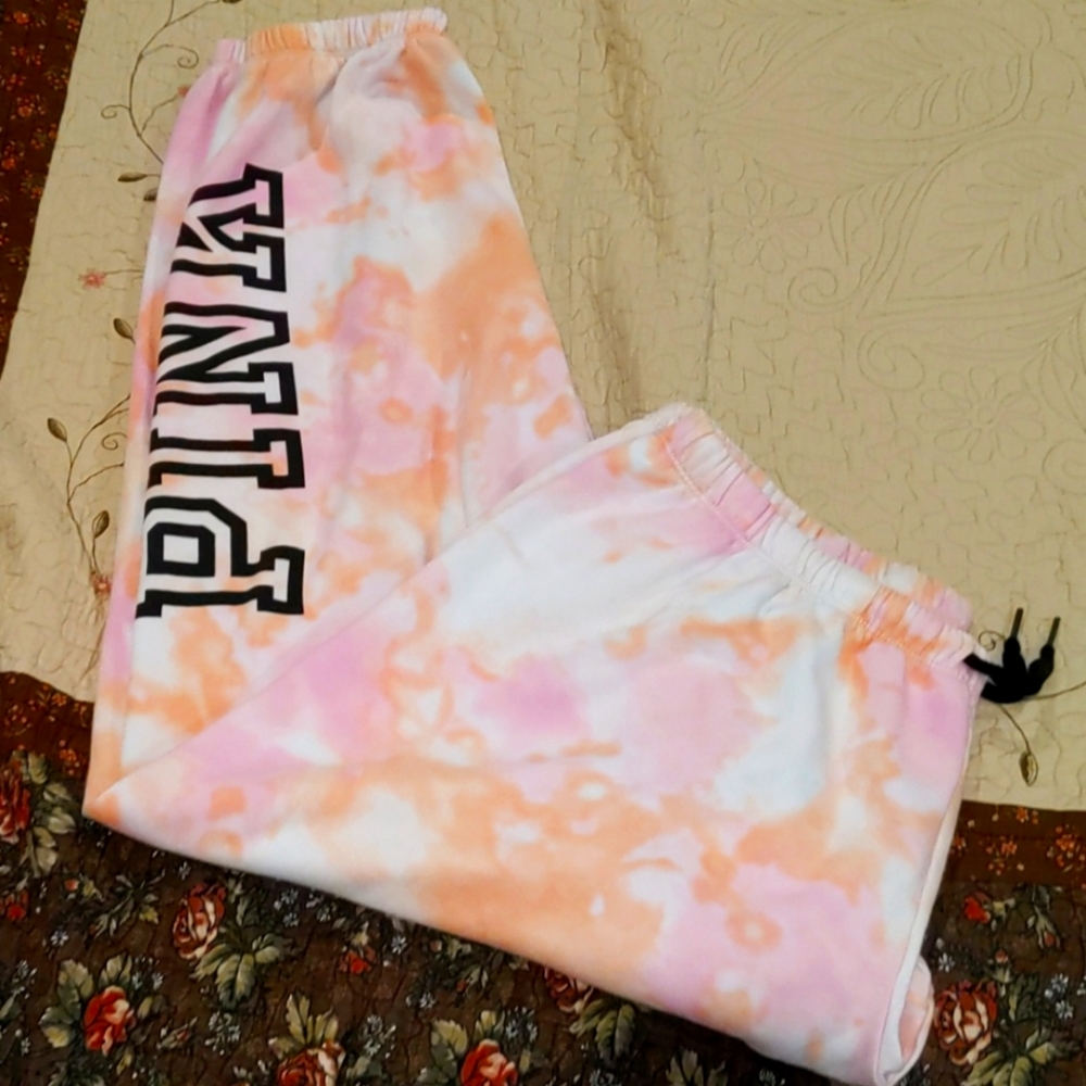 Pink tie dye joggers